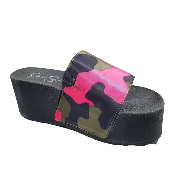 JESSICA SIMPSON PLATFORM PINK CAMOFLAGE SIZE 7 - Picture 3 of 9